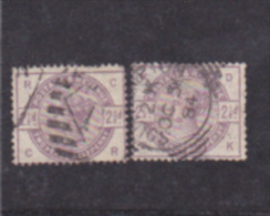 Grande-Bretagne (GB) Victoria 1884 - 2.5p Lilas  2X, Used  - Sc#101 - Oblitérés