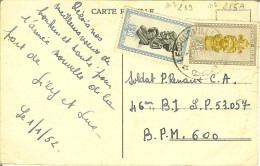 CP Bonne Année Avec Les N° 289 & 285A  Leopoldville 1952 . - Covers & Documents