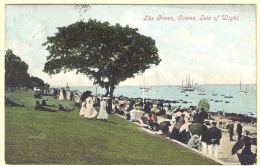 THE GREEN, COWES, ISLE OF WIGHT - Carte Très Animée, 1908 - Couleur - Cowes