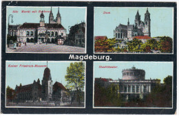 Germany Deutschland Magdeburg, Alte Markt Mit Rathaus, Dom, Stadttheater, Kaiser Friedrich-Museum - Magdeburg