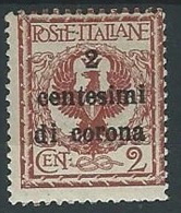 1919 TRENTO E TRIESTE AQUILA 2 CENT MH * - ED217 - Trento & Trieste