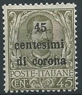 1919 TRENTO E TRIESTE FLOREALE 45 CENT MNH ** - ED218-3 - Trentino & Triest