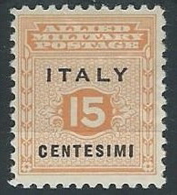 1943 OCCUPAZIONE ANGLO AMERICANA SICILIA 15 CENT MH * - ED220 - Occup. Anglo-americana: Sicilia