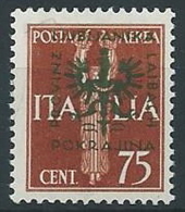 1943 OCCUPAZIONE TEDESCA LUBIANA 75 CENT MNH ** - ED223 - Duitse Bez.: Ljubljana