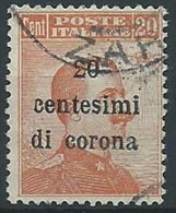 1919 TRENTO E TRIESTE USATO EFFIGIE 20 CENT - ED226-3 - Trentino & Triest