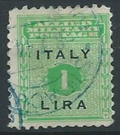 1943 OCCUPAZIONE ANGLO AMERICANA USATO SICILIA 1 LIRA - ED229 - Anglo-Amerik. Bez.: Sicilë