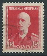 1939-40 ALBANIA USATO EFFIGIE 15 Q - ED231-6 - Albania
