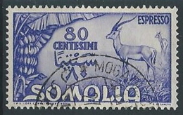 1950 SOMALIA AFIS USATO ESPRESSO SOGGETTI AFRICANI 80 CENT - ED237 - Somalië (AFIS)