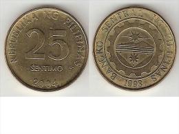 Phillipines 25 Centavos 2004  Km 271  Unc - Filippijnen