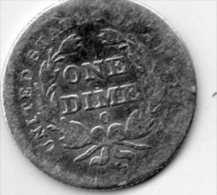 - UNITED STATES - ONE DIME O - 1839 - 129 - Other - America