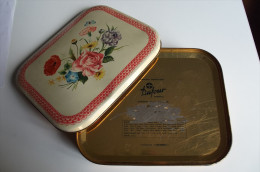 Alt535 Scatola In Latta Per Caramelle, Vintage | Sweets Old Metal Box | Dufour Genova, Confezione Sassonia - Boîtes