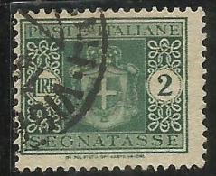 ITALIA REGNO ITALY KINGDOM 1945 LUOGOTENENZA SEGNATASSE TAXES TASSE POSTAGE DUE FILIGRANA RUOTA WHEEL LIRE 2 USATO USED - Strafport