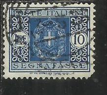 ITALY KINGDOM ITALIA REGNO 1934 SEGNATASSE FASCI LIRE 10 USED - Taxe