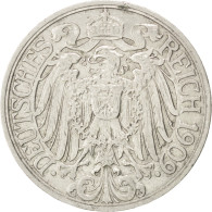 Monnaie, GERMANY - EMPIRE, Wilhelm II, 25 Pfennig, 1909, Berlin, TTB, Nickel - 25 Pfennig