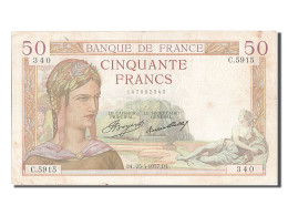 Billet, France, 50 Francs, 50 F 1934-1940 ''Cérès'', 1937, 1937-03-25, TTB - 50 F 1934-1940 ''Cérès''