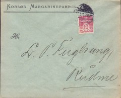 Denmark KORSØR MARGARINEFABRIK, KORSØR 1913 Cover Brief Perfin Perforé Lochung  'T.R.S. ' T. Rasmussen & Søn ?? - Covers & Documents