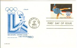 USA Olympic Stationery With First Day Cancel Atlanta.GA  JAN 15 1980 - Invierno 1980: Lake Placid