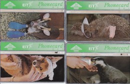 UK, BTC-128 - 131, Set Of 4 Cards, St. Tiggywinkles  -  Kangaroo, Hedgehog, Fox And Badger - BT Emissions Générales