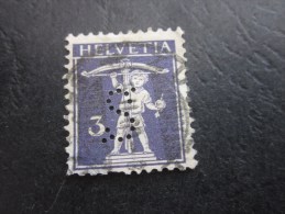 Timbre : SWITZERLAND  SUISSE HELVETIA  : Perforé Perforés Perfin Perfins Stamp Perforated PERFORE  > S Trés Bon - Perforadas