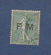 TIMBRE FM OBLITERE 15c VERT OLIVE - Military Postage Stamps