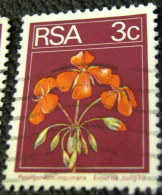 South Africa 1974 Pelargonium Inquinans Flower 3c - Used - Usati