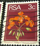 South Africa 1974 Pelargonium Inquinans Flower 3c - Used - Oblitérés