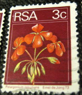 South Africa 1974 Pelargonium Inquinans Flower 3c - Used - Gebraucht