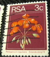 South Africa 1974 Pelargonium Inquinans Flower 3c - Used - Oblitérés