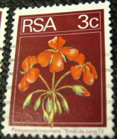 South Africa 1974 Pelargonium Inquinans Flower 3c - Used - Oblitérés