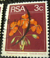 South Africa 1974 Pelargonium Inquinans Flower 3c - Used - Gebraucht