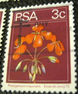 South Africa 1974 Pelargonium Inquinans Flower 3c - Used - Gebraucht