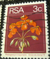 South Africa 1974 Pelargonium Inquinans Flower 3c - Used - Gebraucht