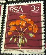 South Africa 1974 Pelargonium Inquinans Flower 3c - Used - Oblitérés