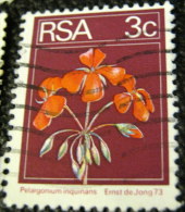 South Africa 1974 Pelargonium Inquinans Flower 3c - Used - Usati