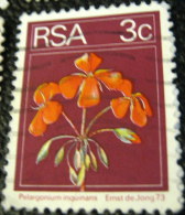 South Africa 1974 Pelargonium Inquinans Flower 3c - Used - Gebraucht