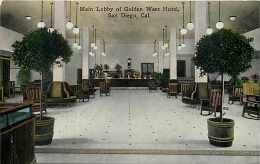 213647-California, San Diego, Golden West Hotel, Main Lobby, Interior View, J.M. Purdy Co No 9243 - San Diego