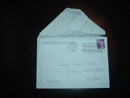 LETTRE "FRANCE CGT FRENCH LINE TP MACHIN 5P OBL.MEC. 1 JLY 1972 SOUTHAMPTON PAQUEBOT - Maritime Post