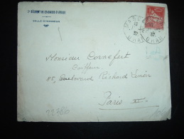 LETTRE POUR FRANCE TP 50 OBL. 11-12-32? MASCARA ORAN + 2e REGIMENT DE CHASSEURS D'AFRIQUE SALLE D'HONNEUR - Covers & Documents