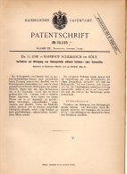 Original Patentschrift - Dr. G. Link In Bahnhof Schlebusch Bei Köln , 1885 , Reinigung Von Naphtalin Mit Seife !!! - Leverkusen