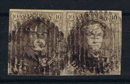 Belgium, Nr 10A Pair Canceled - 1858-1862 Medaglioni (9/12)