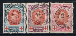 Belgium, OPB 132-134 Used - 1914-1915 Cruz Roja