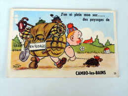 Carte Postale Ancienne à Système : J'en Ai Plein Mon Sac Des Paysages De CAMBO LES BAINS - Cambo-les-Bains