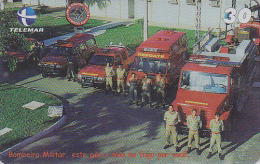 Télécarte BRESIL - POMPIERS MILITAIRES - MILITARY FIRE BRIGADE FIREMEN BRAZIL Phonecard - FEUERWEHR TK / Telemar - 45 - Firemen