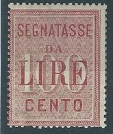 1884 REGNO SEGNATASSE 100 LIRE MH * - ED271 - Segnatasse