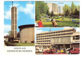 Gruss Aus VIERNHEIM, Hessen, Deutschland: Mini Golf Platz, Rathaus, Michaeliskirche ; AUTO Käffer ,1972, TB - Viernheim