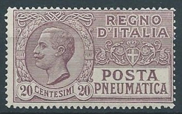 1925 REGNO POSTA PNEUMATICA 20 CENT MNH ** - ED275 - Correo Neumático