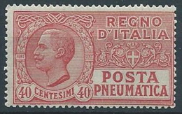 1925 REGNO POSTA PNEUMATICA 40 CENT MNH ** - ED275-2 - Pneumatische Post