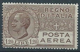 1926-28 REGNO POSTA AEREA EFFIGIE 1,20 LIRE MNH ** - ED259 - Pneumatic Mail