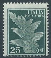 1930-32 REGNO POSTA AEREA SOGGETTI ALLEGORICI 25 CENT MNH ** - ED262 - Poste Pneumatique