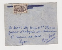 FRANCE. TIMBRE. LETTRE. COLONIE.69. LYON. RHONE. LOUP.  PA.POSTE AERIENNE. AOF. AFRIQUE OCCIDENTALE - Cartas & Documentos